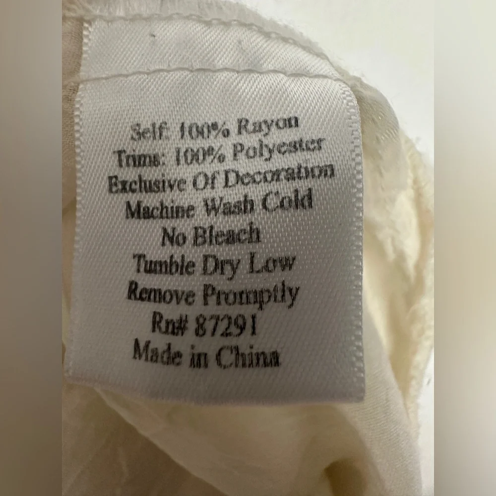 Johnny Was Ivory Floral Embroidered Tunic Top Womens  Cupra Sheer 2X - Picture 8 of 14